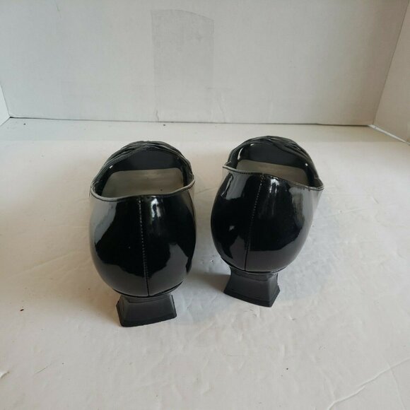 Easy Street Womens Black Open Toe Slip On Ballet Block Heels Size 8.5 - Picture 3 of 6